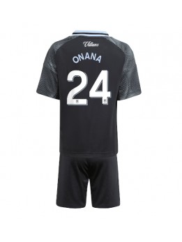 Aston Villa Amadou Onana #24 Dječji Gostujuci Dres kompleti 2025-26 Kratak Rukavima (+ kratke hlače)